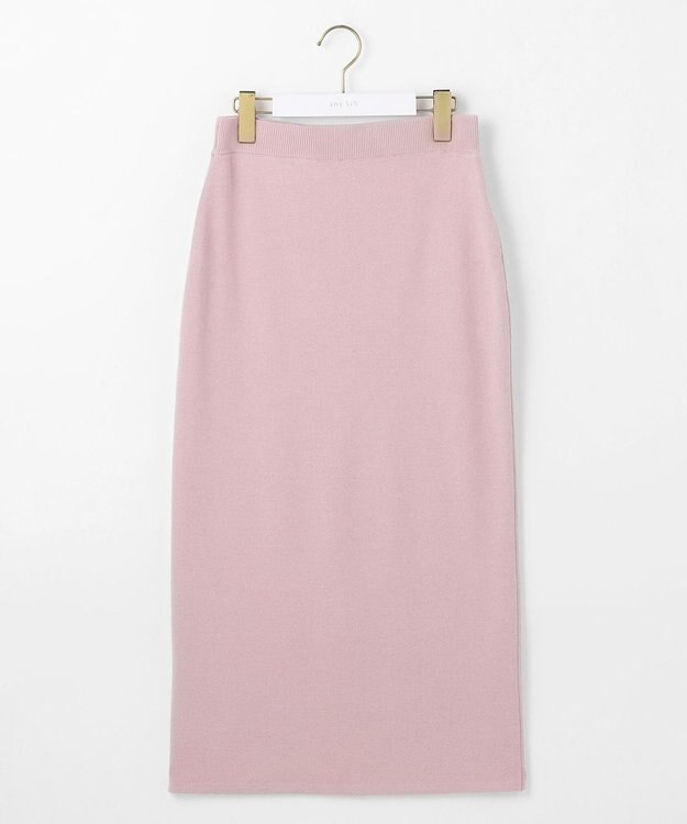 ANY SIS 【洗える・セットアップ可】アンチピリング総針ニット スカート ピンク