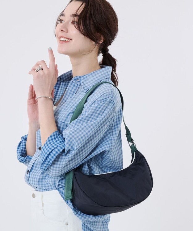 LeSportsac MED HAMMOCK ADJ BAG/ディープシー/ボトルグリーンウェビング ディープシー/ボトルグリーンウェビング