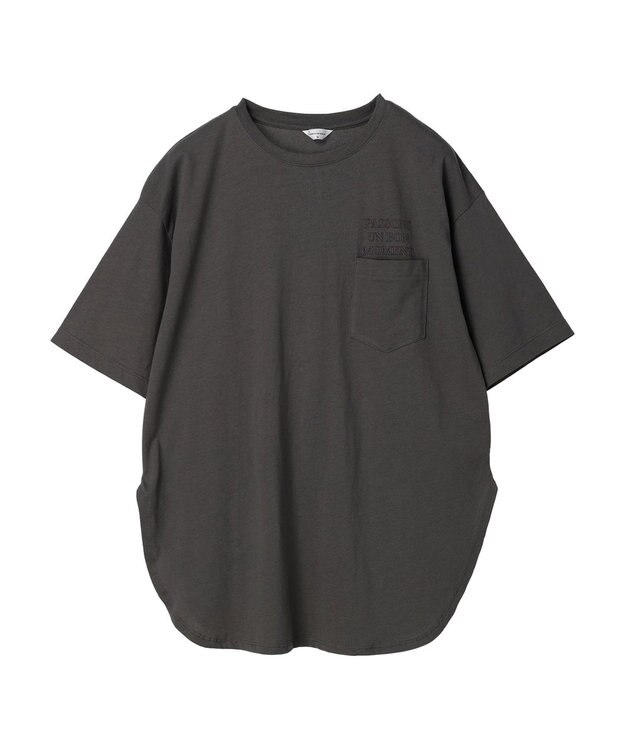 AMERICAN HOLIC ポケット付きロゴカットチュニック Charcoal Gray