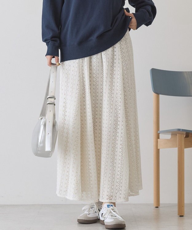 AMERICAN HOLIC レースロングマーメイドスカート Ivory