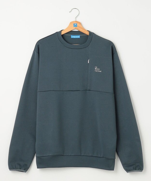 SHARE PARK MENS 【UVカット・吸水速乾・ストレッチ・軽量・アンチピリング 】ダンボールクルーネックスウェット（L・XLサイズ） ネイビー系