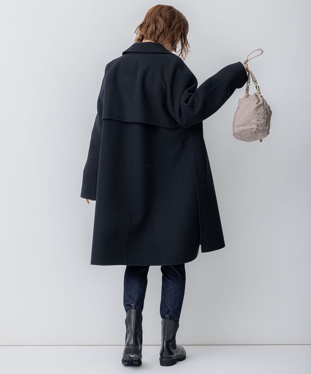 23区 【滝沢眞規子さん着用】ウールリバー  コート ブラック系