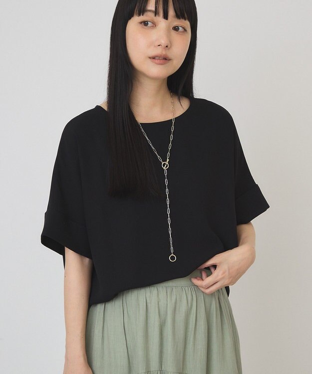AMERICAN HOLIC 【予約】【WEB限定】イージーケア+接触冷感バックタック半袖プルオーバー Black