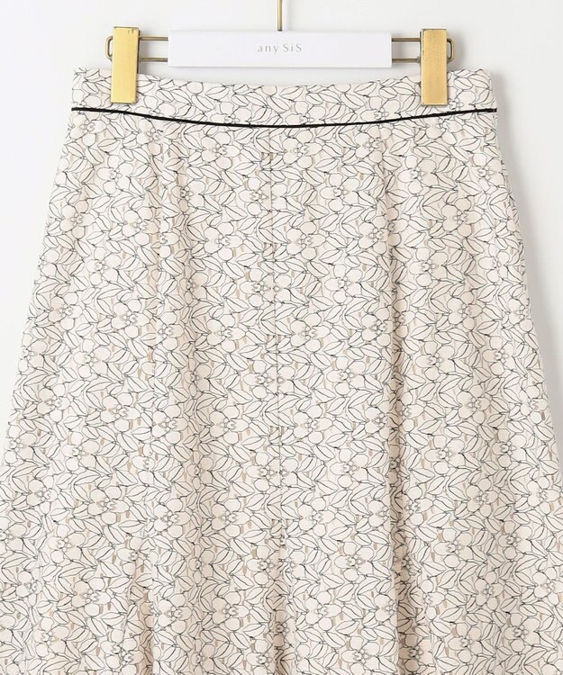 ANY SIS 【洗える】コードレースフレア スカート アイボリベース