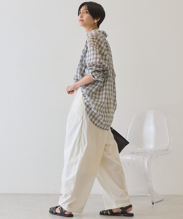 AMERICAN HOLIC シアーチェックシャツ Light Gray