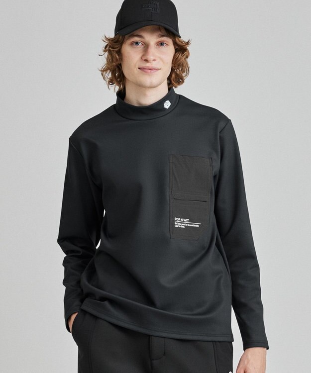 PW CIRCULUS 【MEN】裏フリースモックネックT ブラック系