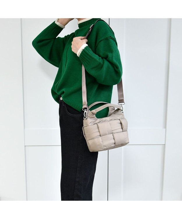 Y'SACCS ボンディングメッシュ　2WAYミニトート グレージュ