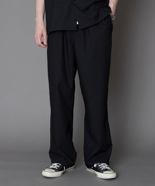 WEGO 【セットアップ対応】TRイージーストレートスラックス ブラック