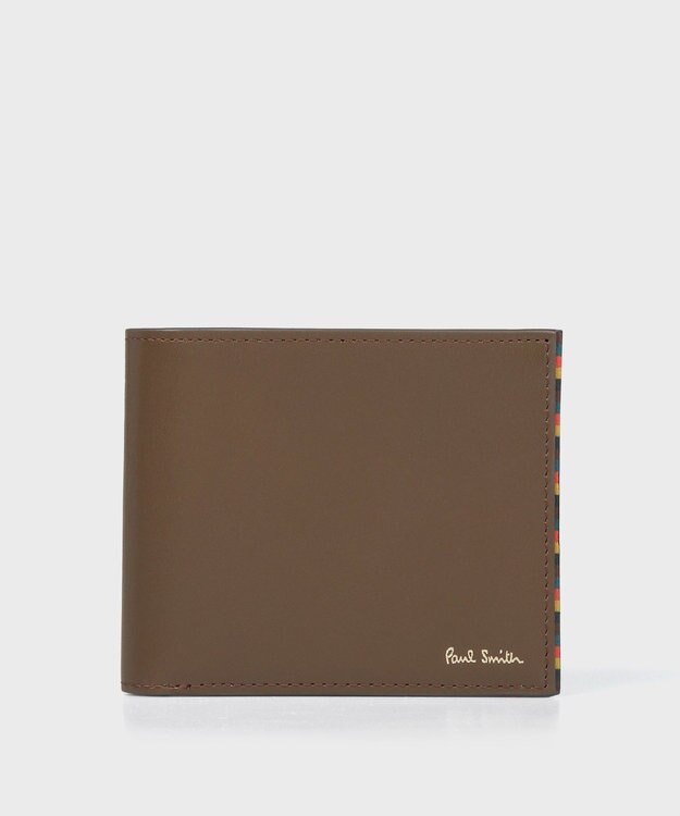 Paul Smith ブライトストライプトリム 2つ折り財布 ブラウン