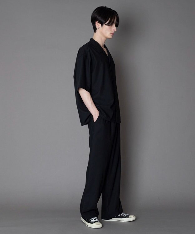 WEGO 【セットアップ対応】TRイージーストレートスラックス ブラック