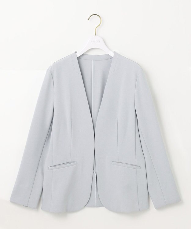 ANY SIS 【UVカット / 接触冷感 / 吸水速乾】スマートビューティストレッチ ノーカラージャケット ブルーグレー