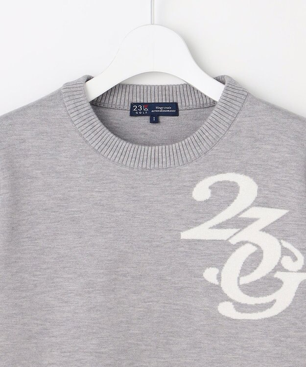 23区GOLF 【WOMEN】ロゴグラフィックもちもちニット ライトグレー系