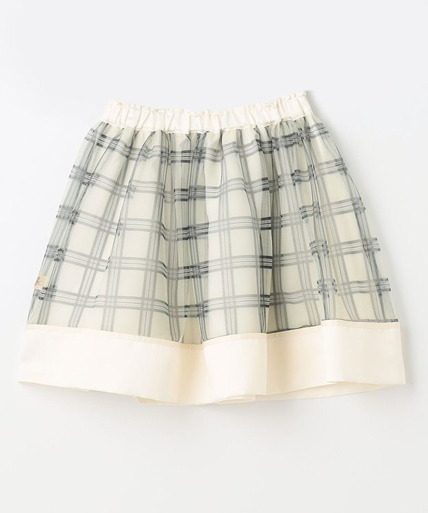 組曲 KIDS 【110-140㎝】ノエルチェック チュールスカート オフホワイト系5