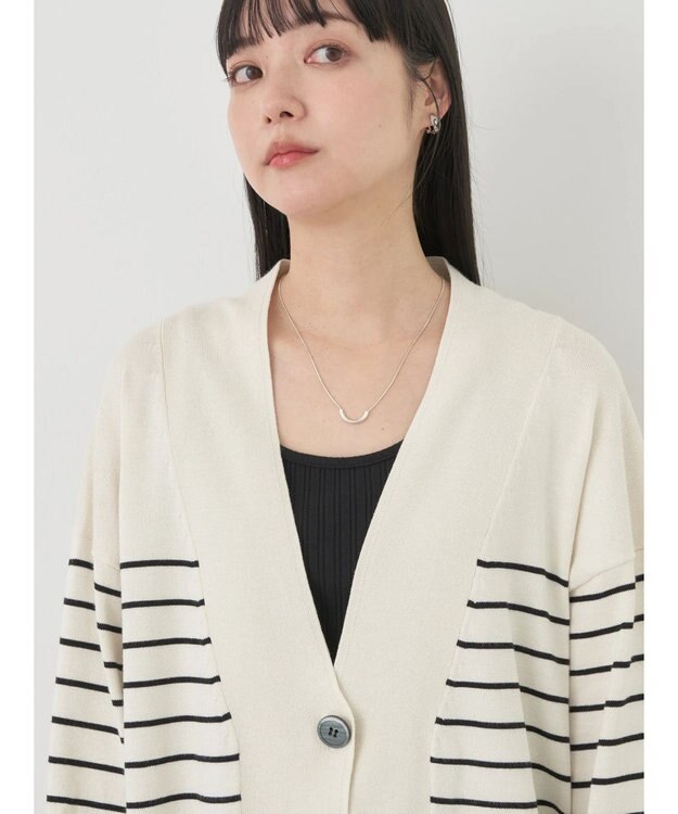 earth music&ecology ＵＶカット加工　ＢＩＧカーディガン Border