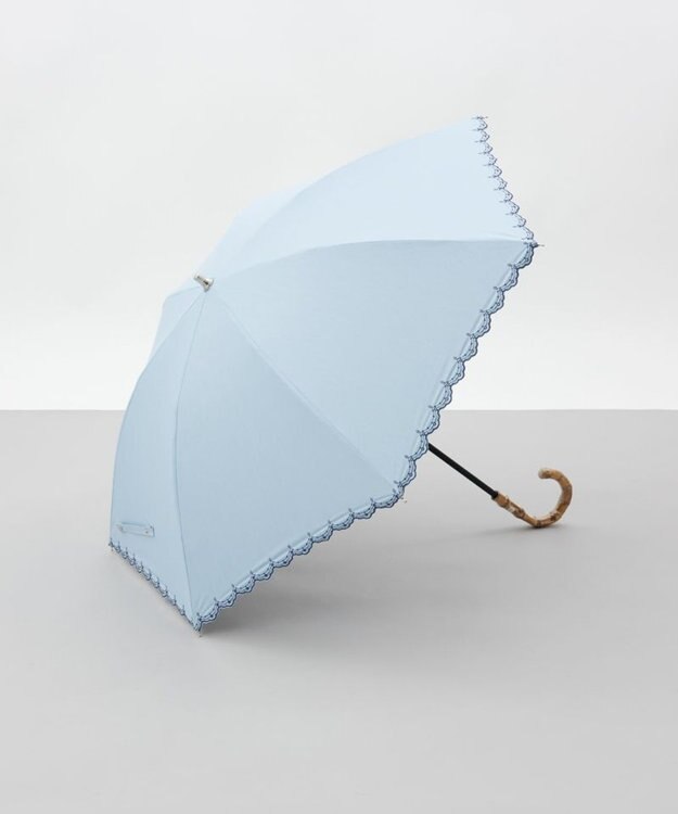 AURORA 【 BLAO（ブラオ）】サマーシールド ボーラー刺しゅう晴雨兼用傘(長傘) サックス