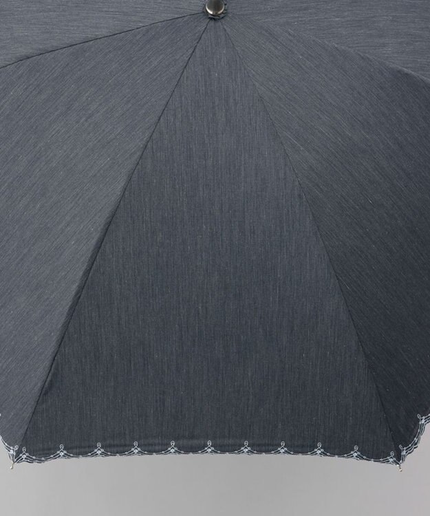 AURORA 【 BLAO（ブラオ）】サマーシールド ボーラー刺しゅう晴雨兼用傘(長傘) チャコールグレー