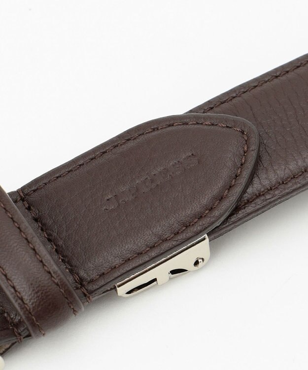 J.PRESS MEN 【定番】シボレザー ベルト ダークブラウン系