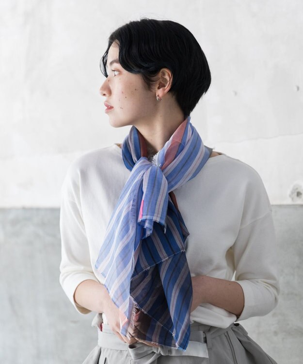POLS 播州織 極細コットンストール Sサイズ ブルー