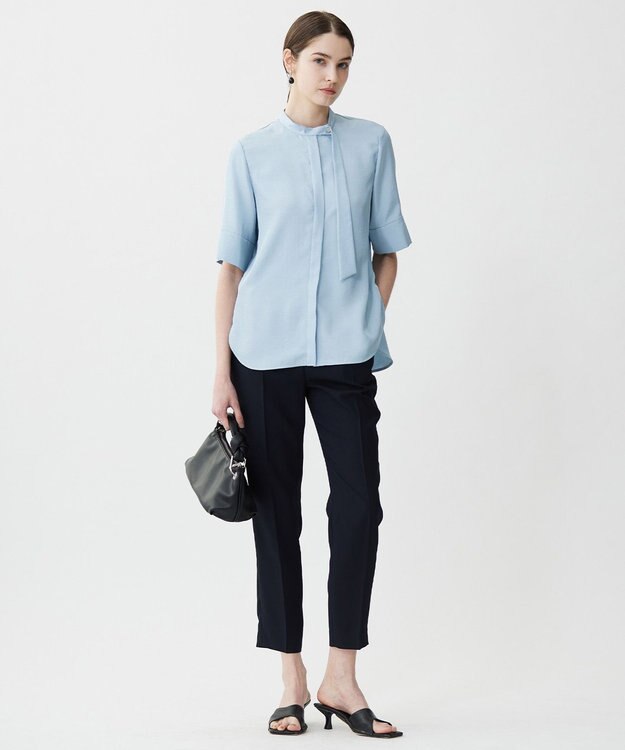 ICB L 【新色追加・WEB限定カラーあり・接触冷感・UVケア・速乾・防シワ・洗える】 FluidBackSatin  ドロストパンツ ネイビー系