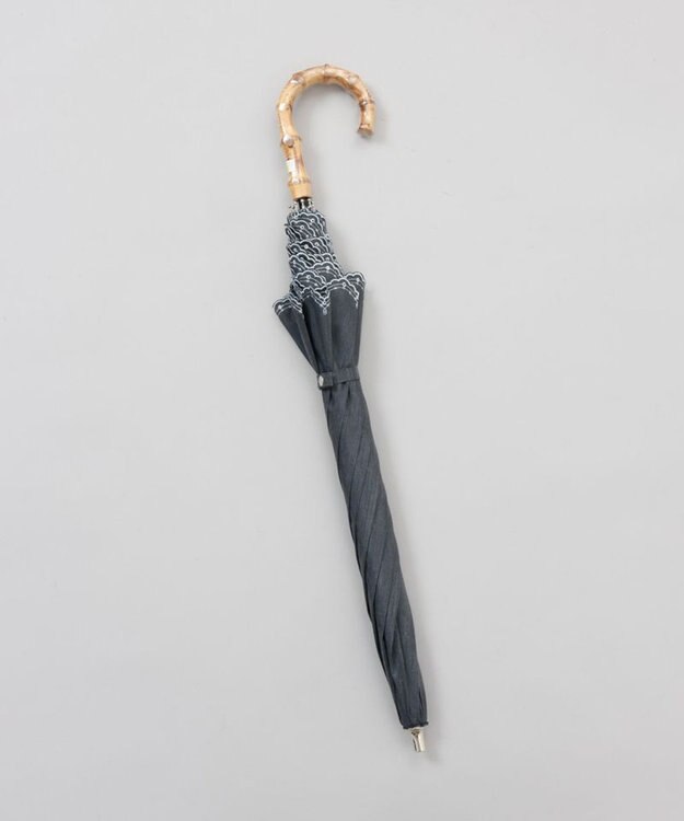 AURORA 【 BLAO（ブラオ）】サマーシールド ボーラー刺しゅう晴雨兼用傘(長傘) チャコールグレー