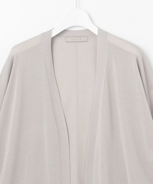 UNFILO 【洗える】接触冷感シアーカーディガン ライトグレー系