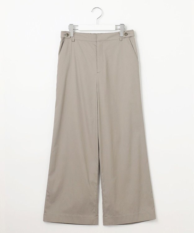 J.PRESS LADIES 【洗える・接触冷感・吸水速乾】ドライリネンストレッチ ワイド パンツ ライトカーキ系