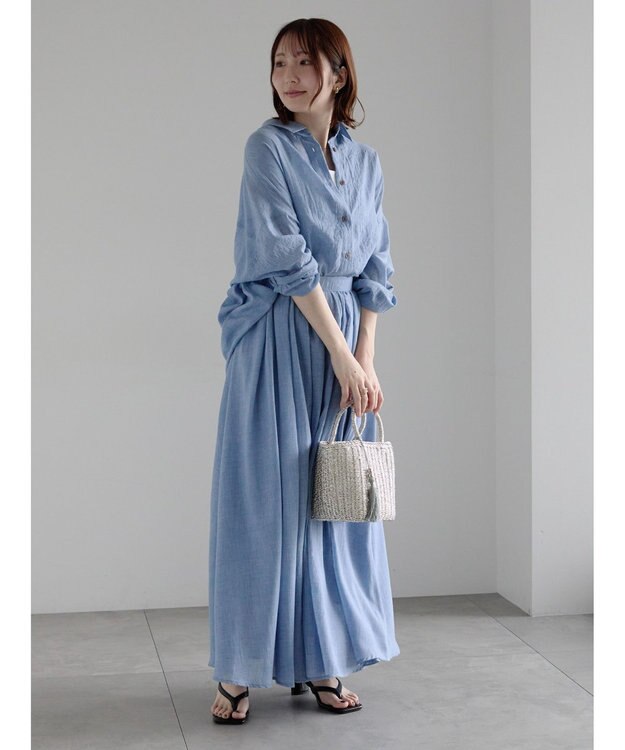Te chichi シャンブレーボイルシャツ ブルー