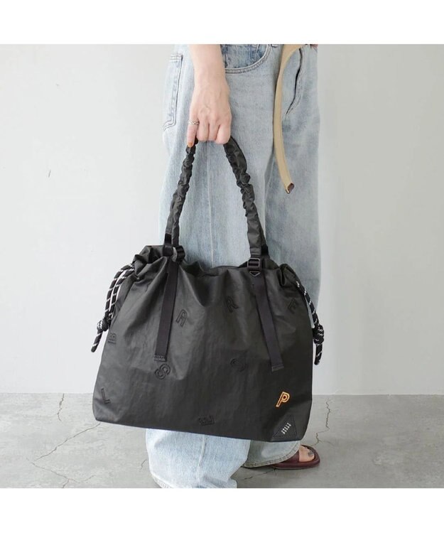 PELLE BORSA 巾着A4トート Wrinkle リンクル 6521 ブラック