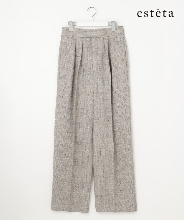 エステータ】リネンミックスツイード ワイドシルエットパンツ / 23区 S