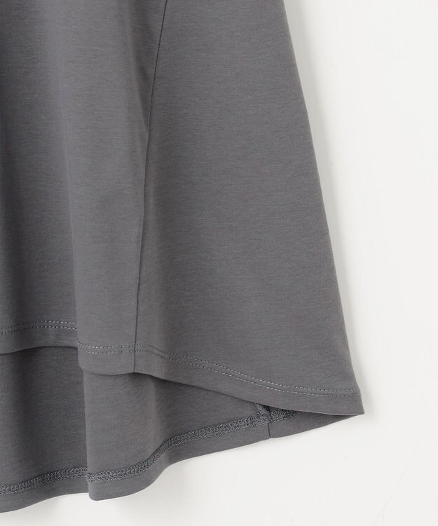 ANY L 【汗ジミ防止加工】シルケットスムースバックギャザーチュニック チャコール