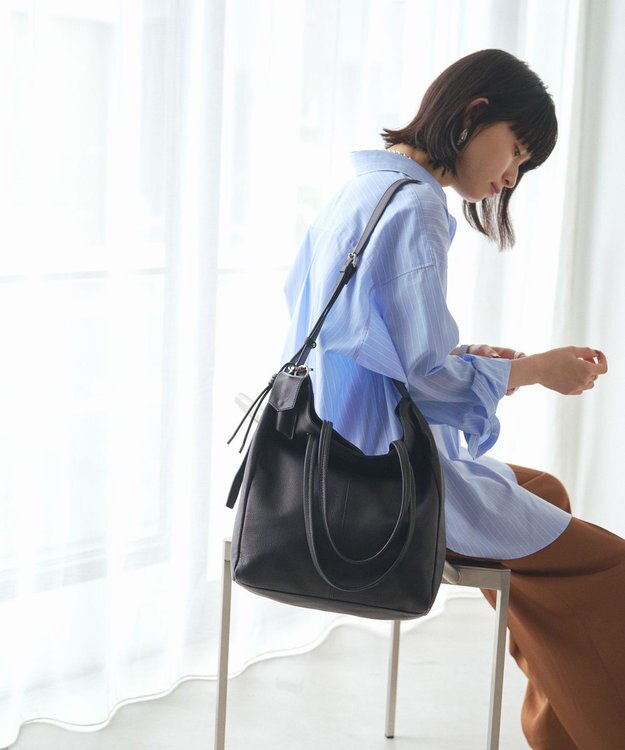 russet 【2025AW新作】《WEB限定》レザー2WAYトートバッグ(CE-1584-WEB) Black