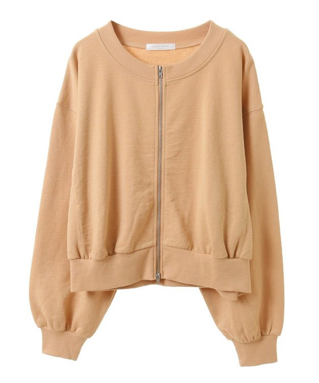 Green Parks ウ゛ィンテージ風ｚｉｐ裏毛カーディガン Orange