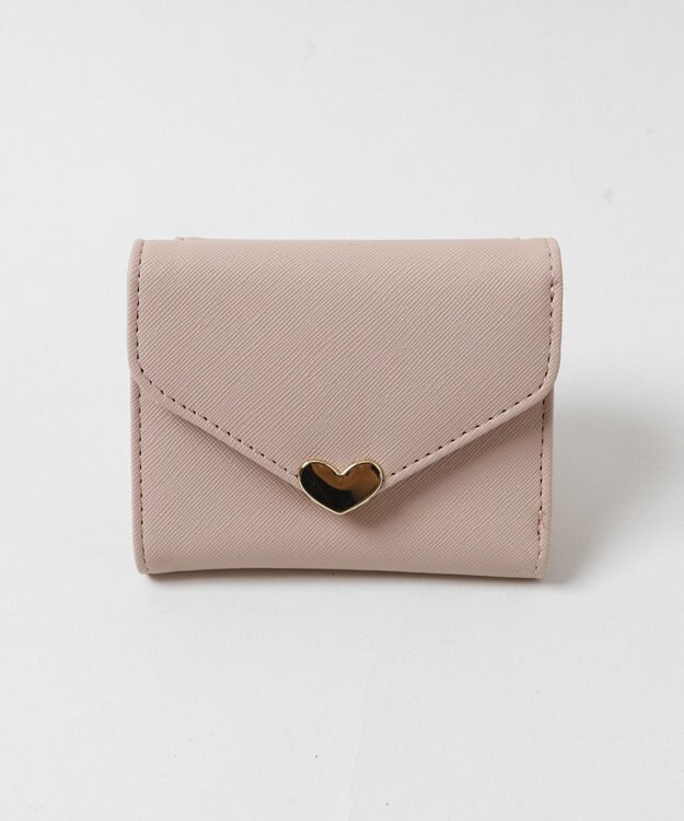 WEGO ハートレターミニウォレット ライトピンク