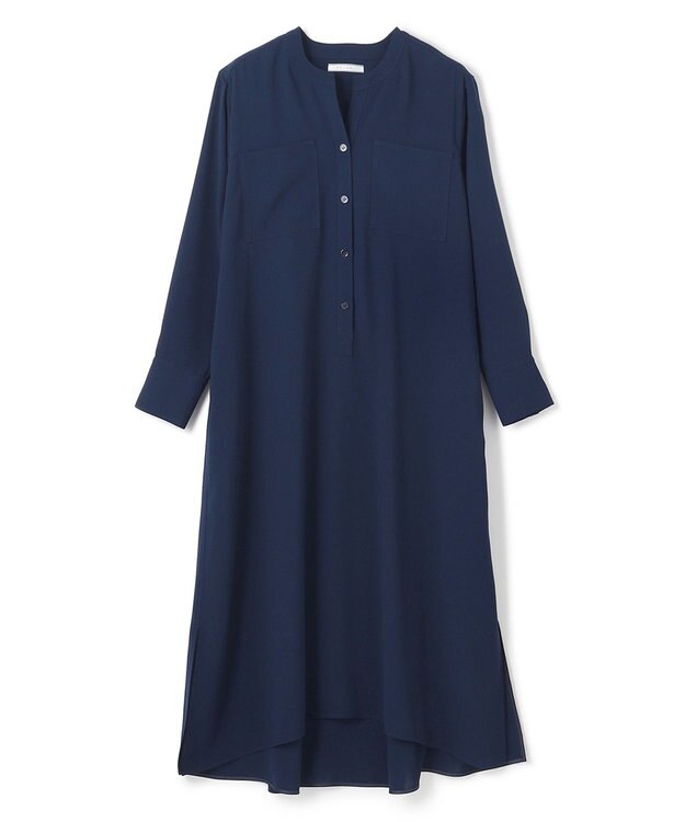 BEIGE， 【WEB限定・S-size】MANASLU / ロングシャツワンピース Navy