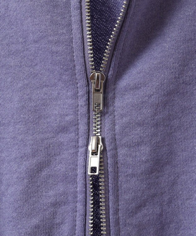 Green Parks ウ゛ィンテージ風ｚｉｐ裏毛カーディガン Purple