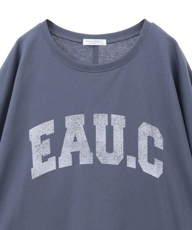 Green Parks ７分袖ミニ裏毛ドルマンロゴプルオーバー Navy