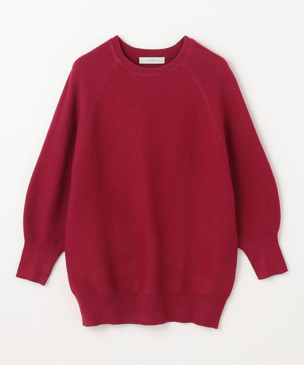 ANY L 【洗濯機可/6色展開】ラウンドネックガーターニット レッド