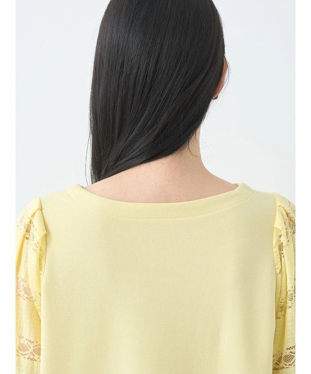 earth music&ecology フレア袖レースプルオーバー Light Yellow
