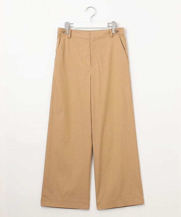 J.PRESS LADIES S 【洗える・接触冷感・吸水速乾】ドライリネンストレッチ ワイド パンツ キャメル系