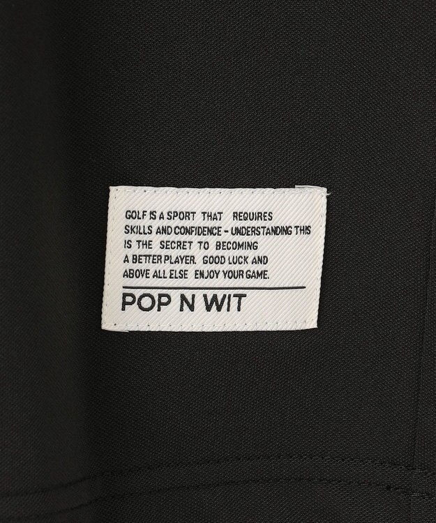 PW CIRCULUS 【吸水速乾 / ストレッチ】【MEN】ストレッチメッシュカノコ ベンチレーションモックT ゴルフ ブラック系