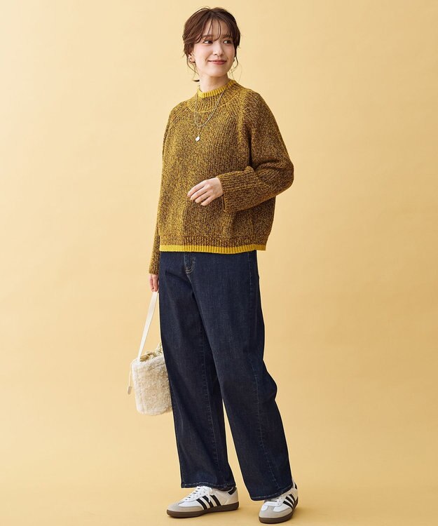 ANY L 【5色展開】バイカラーMIXニット マスタードMIX