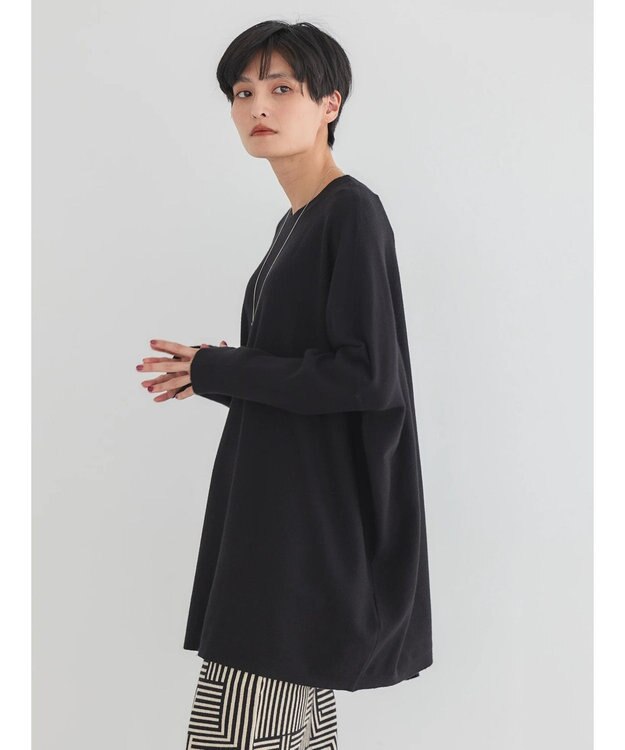 AMERICAN HOLIC バイパチポンチョライクＢＩＧニットチュニック Black