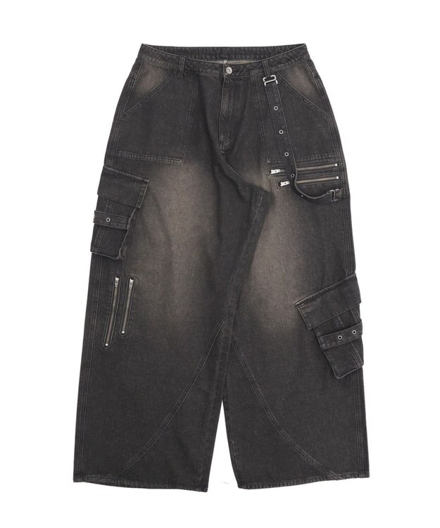 WEGO マルチZIPデニムパンツ デニムブラックソノタ