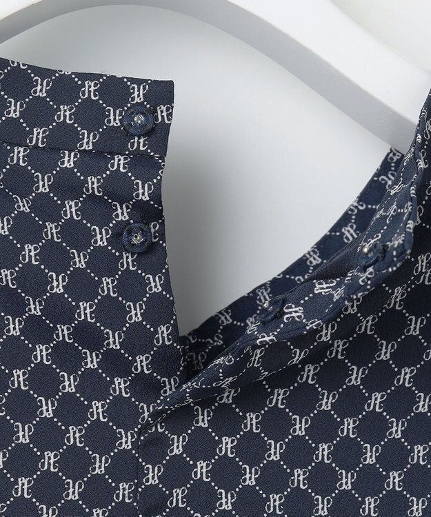 J.PRESS LADIES L モノグラムプリント ボウタイ風 カットソー ネイビー系5