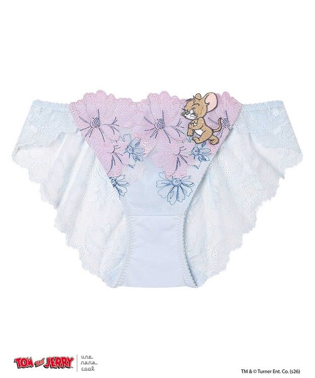 une nana cool トムとジェリー × une nana cool 総レースショーツ スカイブルー