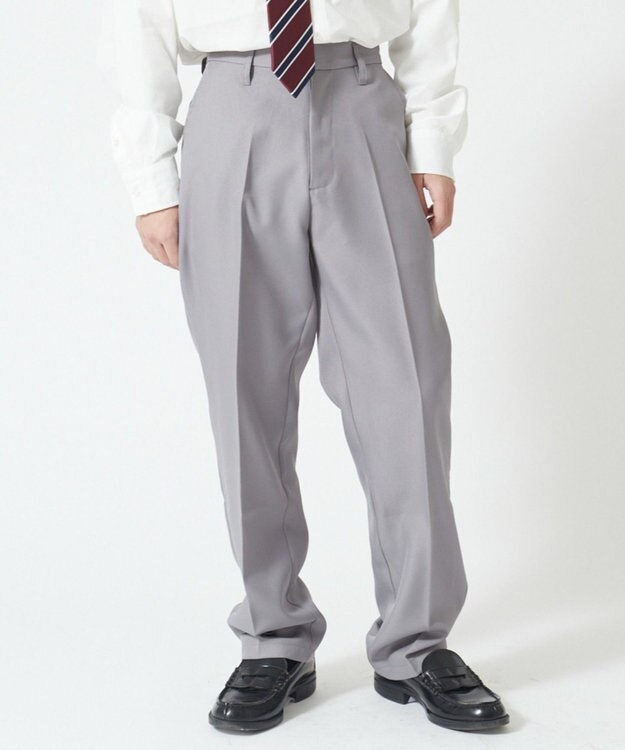 WEGO 【SCHOOLITEM】メンズスクールスリムスラックス グレー