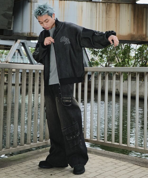 WEGO マルチZIPデニムパンツ デニムブラックソノタ