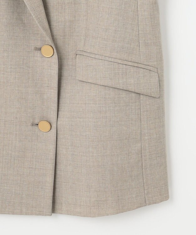 自由区 【セットアップ可】ライトウールトロピカル テーラードジャケット ベージュ系