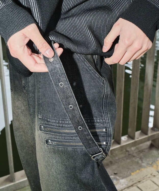 WEGO マルチZIPデニムパンツ デニムブラックソノタ