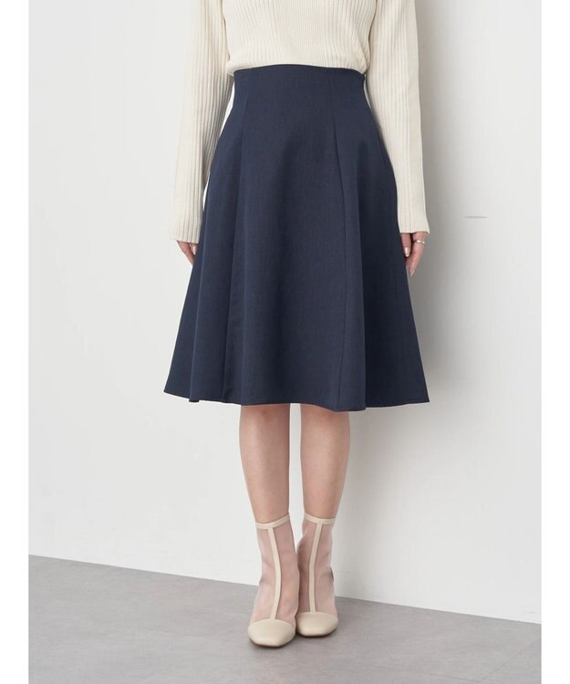 earth music&ecology すきな丈フレアスカート Navy
